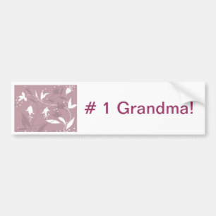 #1 oma bumber sticker paars bloemontwerp!
