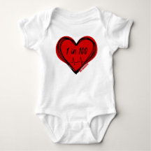 1 op 100 CHD-bewustzijn babybodysuit