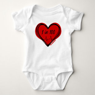 1 op 100 CHD-bewustzijn babybodysuit Romper