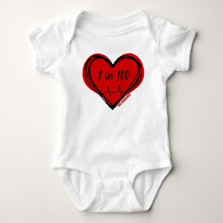 1 op 100 CHD-bewustzijn babybodysuit Romper