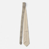 #1 Pap Beige en Zwarte Mustache - Nummer één Stropdas (Achterkant)