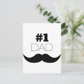 #1 Pap Black Mustache - Nummer 1 Briefkaart (Staand voorkant)