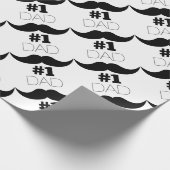 #1 Pap Black Mustache - Nummer 1 Cadeaupapier (Hoek)