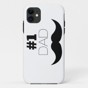#1 Pap Black Mustache - Nummer 1 iPhone 11 Hoesje