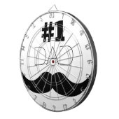 #1 Pap Black Mustache - Nummer 1 Dartbord (Voorkant Rechts)