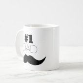 #1 Pap Black Mustache - Nummer 1 Koffiemok (Voorkant links)
