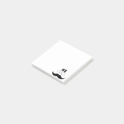 #1 Pap Black Mustache - Nummer 1 Post-it® Notes (Schuin)