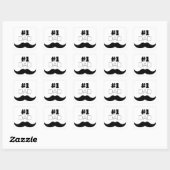 #1 Pap Black Mustache - Nummer 1 Vierkante Sticker (Vel)