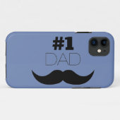 #1 Pap Blue en Black Mustache - Nummer 1 Case-Mate iPhone Case (Achterkant (horizontaal))