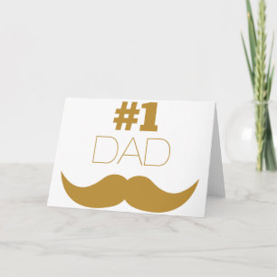 #1 Pap Gold Mustache - Nummer 1 Kaart