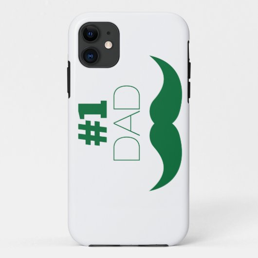 #1 Pap Green Mustache - Nummer 1 Case-Mate iPhone Case (Achterkant)