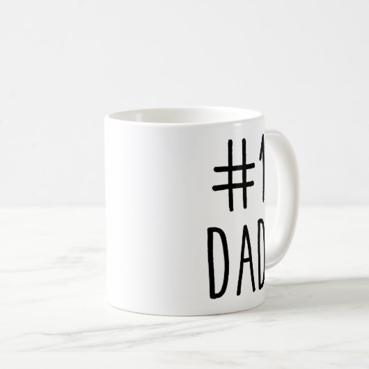 #1 Pap Koffee Mok, nummer één pap, Vaderdag Koffiemok (Voorkant rechts)