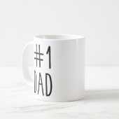 #1 Pap Koffee Mok, nummer één pap, Vaderdag Koffiemok (Voorkant links)