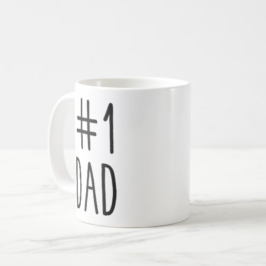 #1 Pap Koffee Mok, nummer één pap, Vaderdag Koffiemok (Voorkant links)