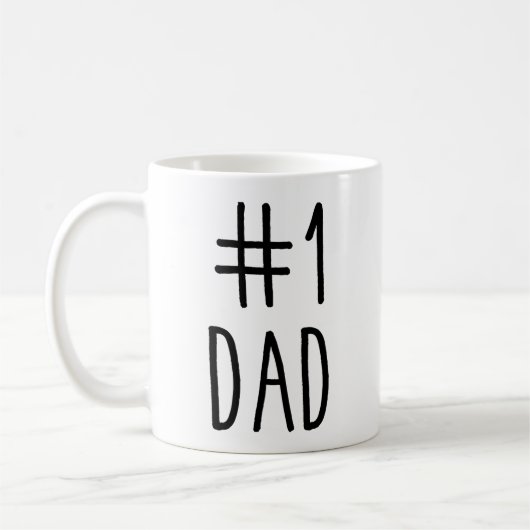 #1 Pap Koffee Mok, nummer één pap, Vaderdag Koffiemok (Links)