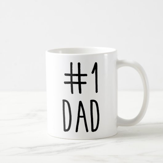 #1 Pap Koffee Mok, nummer één pap, Vaderdag Koffiemok (Rechts)