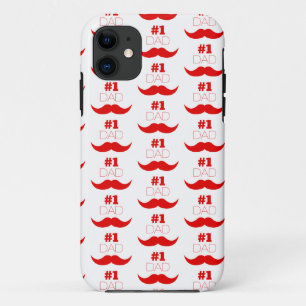 #1 Pap Red Mustache - Nummer 1 iPhone 11 Hoesje