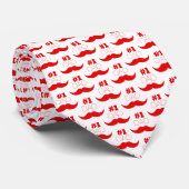 #1 Pap Red Mustache - Nummer 1 Stropdas (Opgerold)