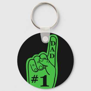 #1 Pap Sportband Hand in Groen Sleutelhanger