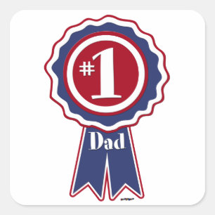 #1 Papa - Fijne Vaderdag Vierkante Sticker