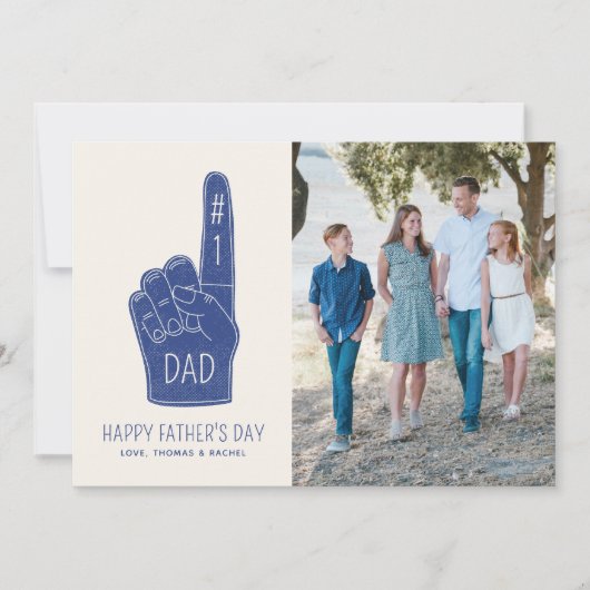 #1 Papa Foam Fête des pères Carte photo (Devant)
