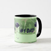 #1 Papa Golfer Ringer Mug (Devant droit)