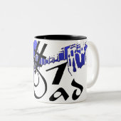 #1 Papa Guitar Mug Bleue (Devant droit)