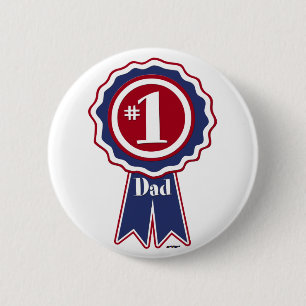 #1 Papa - Happy Vaderdag Ronde Button 5,7 Cm