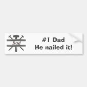 #1 Papa Hij heeft het gered. Fun Appreciation quot Bumpersticker (Voorkant)