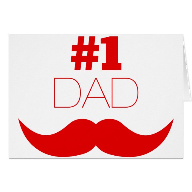 #1 Papa Moustache Rouge - Numéro Un (Devant horizontal)