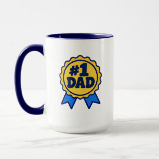 #1 Papa Nummer Een Papa Blauwe Minimalistische Lin Mok