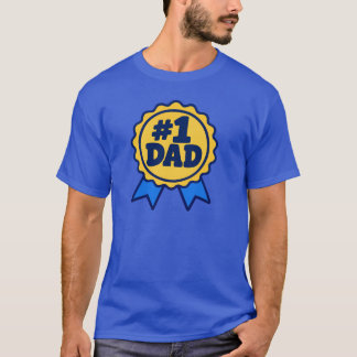 #1 Papa Nummer Een Papa Blauwe Minimalistische Lin T-shirt