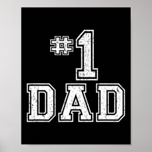 #1 Papa nummer één stijl Vaderdag Poster