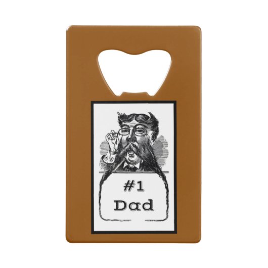 #1 Papa  tekening Kredietkaart Flessenopener (Voorkant)