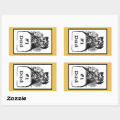 #1 Papa  tekening Rechthoekige Sticker (Vel)