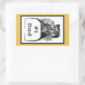 #1 Papa  tekening Rechthoekige Sticker (Tas)