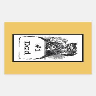 #1 Papa tekening Rechthoekige Sticker