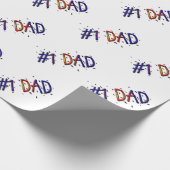 #1 Papa Vaderdag Gift Wrap Cadeaupapier (Hoek)