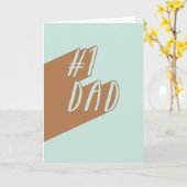 #1 Papa Vaderdag Kaart - Aqua (Gele Bloem)