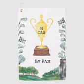 #1 Papa van Par Golf Towel Golfhanddoek (Voorkant)