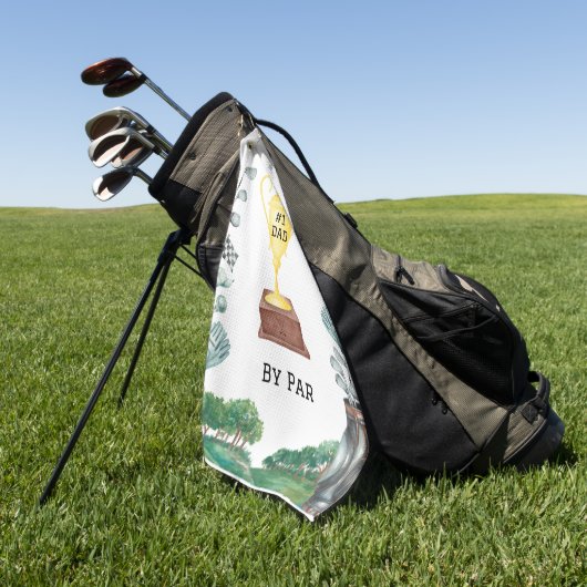 #1 Papa van Par Golf Towel Golfhanddoek (Groen)