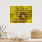 1 Peter 1:3 Poster (Keuken)