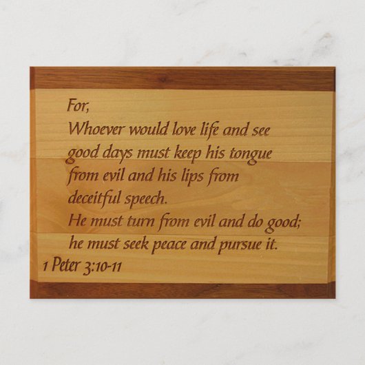 1 Peter 3:10 - Briefkaart 11 (Voorkant)