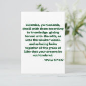 1 Peter 3:7 KJV BijbelscriptWenskaart Kaart (Staand voorkant)