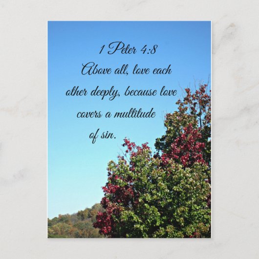 1 Peter 4:8 Bovenal, hou diep van elkaar Briefkaart (Voorkant)