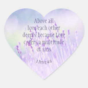 1 Peter 4 :8 Bovenal Liefde Zeer Inspirerend Hart Sticker