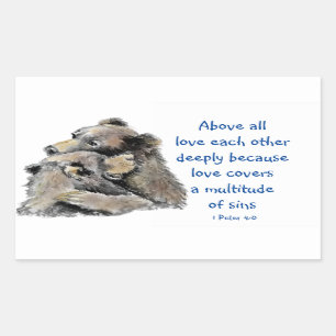 1 Peter 4 :8 Bovenal Liefde Zeer Inspirerend Rechthoekige Sticker