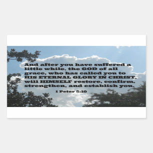 1 Peter 5:10 En nadat je een beetje hebt geleden Rechthoekige Sticker