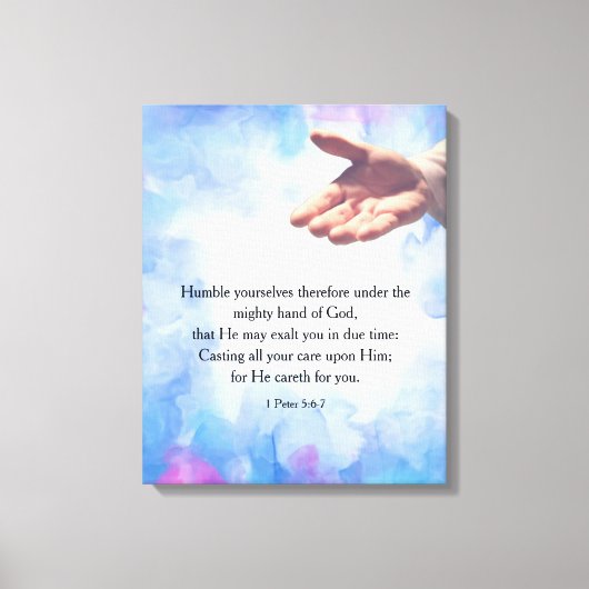1 Peter 5:6-7 Canvas Afdruk (Voorkant)