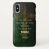 1 Peter 5:7 Bijbelversen citaat Case-Mate iPhone Case (Achterkant)